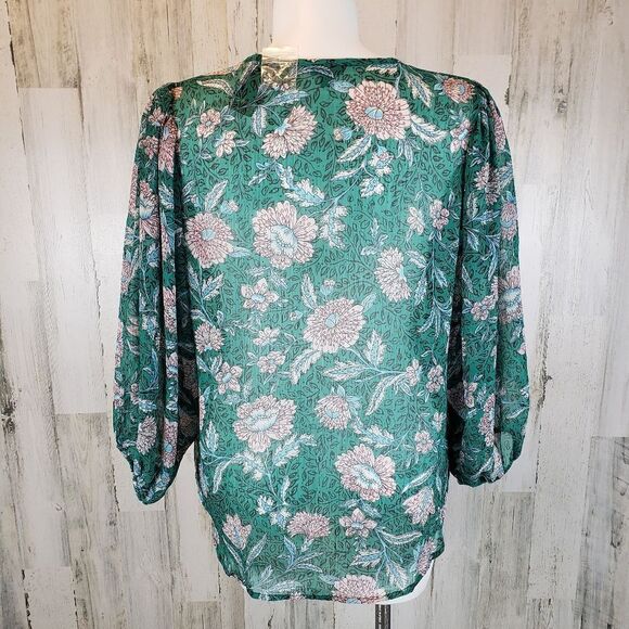 Torrid Floral Chiffon Lurex Top Sz 1X - Picture 6 of 11